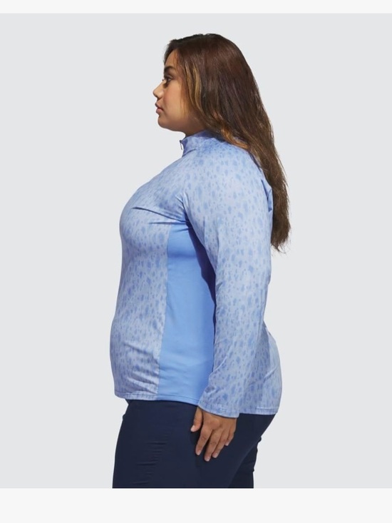 NWT adidas Women's Golf Shirt size 2X Blue Ultimate365 Quarter Zip Mock Neck - Picture 3 of 6